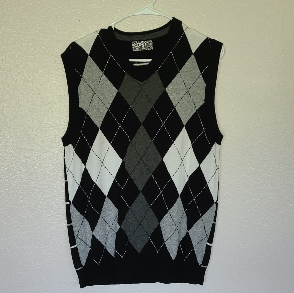 Black and grey sweater vest
